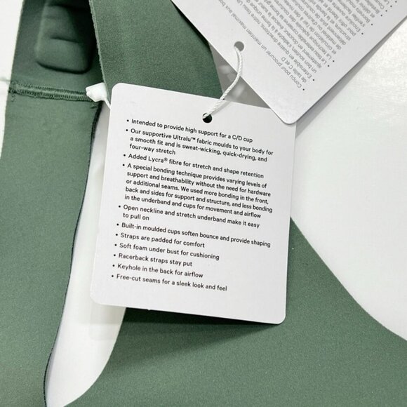 Lululemon NWT Go Further Bra with Support Code Technology Grey Eucalyptus - Picture 5 of 9